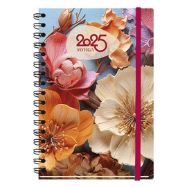 AGENDA ANUAL 2025 TEXTURE SV WIREO TAPA DURA FLORES